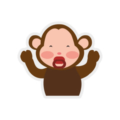 Monkey cute animal little icon. Isolated and flat illustration. Vector graphic