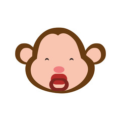 Monkey cute animal little icon. Isolated and flat illustration. Vector graphic