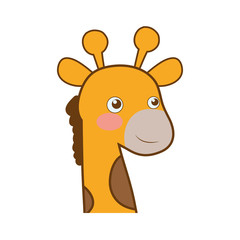 Giraffe cute animal little icon. Isolated and flat illustration. Vector graphic