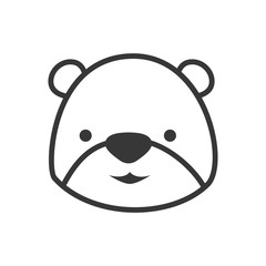 Bear cute animal little icon. Isolated and flat illustration. Vector graphic