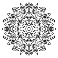 Flower Mandala. Vintage decorative elements. Oriental pattern, vector illustration. Islam, Arabic, Indian, turkish, pakistan, chinese, ottoman motifs