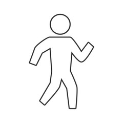 Pictogram person silhouette action icon. Isolated and flat illustration. Vector graphic