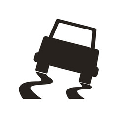car accident silhouette vehicle insurance icon. Isolated and flat illustration. Vector graphic