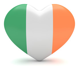 Love Ireland: Irish Flag Heart, 3d illustration