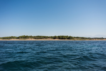 Obraz premium The Mediterranean sea view from the boat ashore