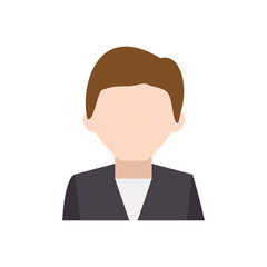 Man suit male avatar head person icon. Isolated and flat illustration. Vector graphic