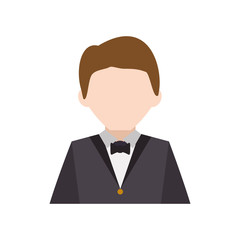 Man suit male avatar head person icon. Isolated and flat illustration. Vector graphic