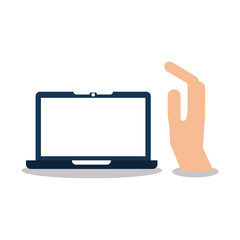 hand with tablet icon
