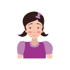 Girl female avatar person people icon. Isolated and flat illustration. Vector graphic