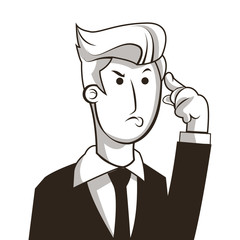 flat design man in suit thinking icon vector illustration