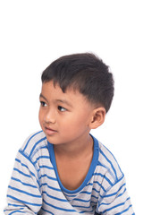 Close up of cute little boy smile