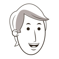 flat design face of young man icon vector illustration