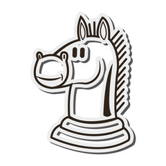 flat design knight chess piece icon vector illustration