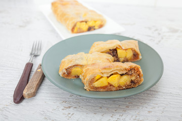 Sweet homemade peach pie