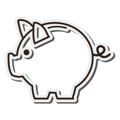 flat design piggy bank icon vector illustration