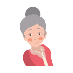 Grandmother female woman hair grey icon. Isolated and flat illustration. Vector graphic