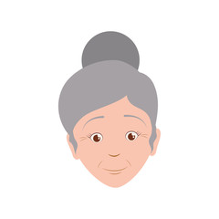Grandmother female woman hair grey icon. Isolated and flat illustration. Vector graphic