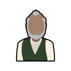 Grandfather male man hair grey icon. Isolated and flat illustration. Vector graphic