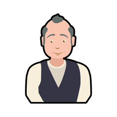 Grandfather male man hair grey icon. Isolated and flat illustration. Vector graphic