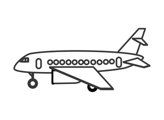 flat design single airplane icon vector illustration