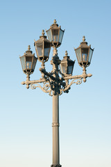 Fototapeta na wymiar the lantern consists of 5 lamps. Saint Petersburg Russia