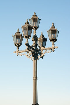 the lantern consists of 5 lamps. Saint Petersburg Russia