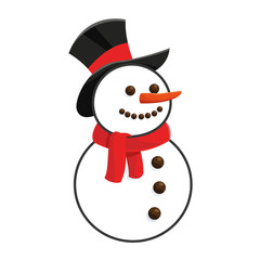 flat design happy snowman icon vector illustration