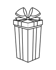 flat design gift box with bow icon vector illustration