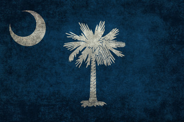 Flag of South Carolina with distressed textures