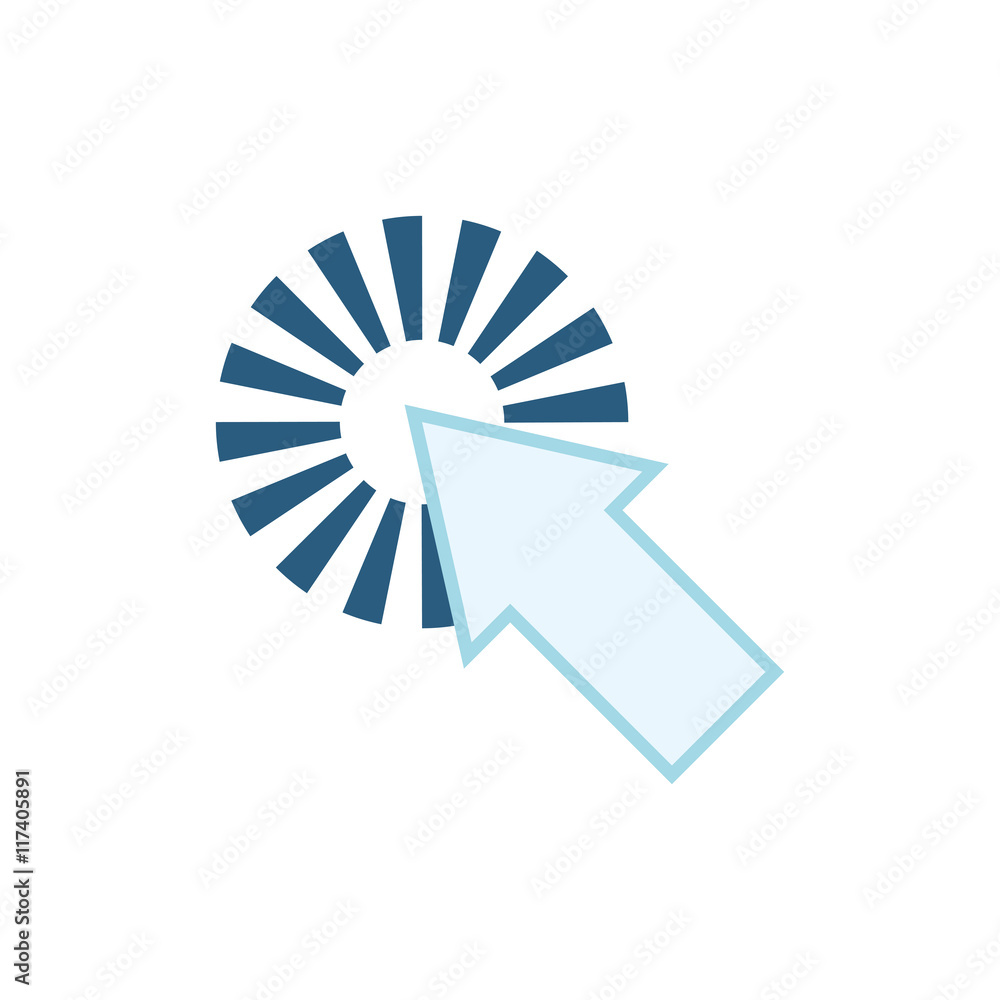 Poster cursor arrow pointer touch technology icon. isolated and flat illustration. vector graphic