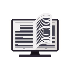 ebook computer online reading internet icon. Isolated and flat illustration. Vector graphic