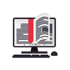 ebook computer online reading internet icon. Isolated and flat illustration. Vector graphic