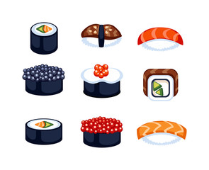 Sushi food vector isolated
