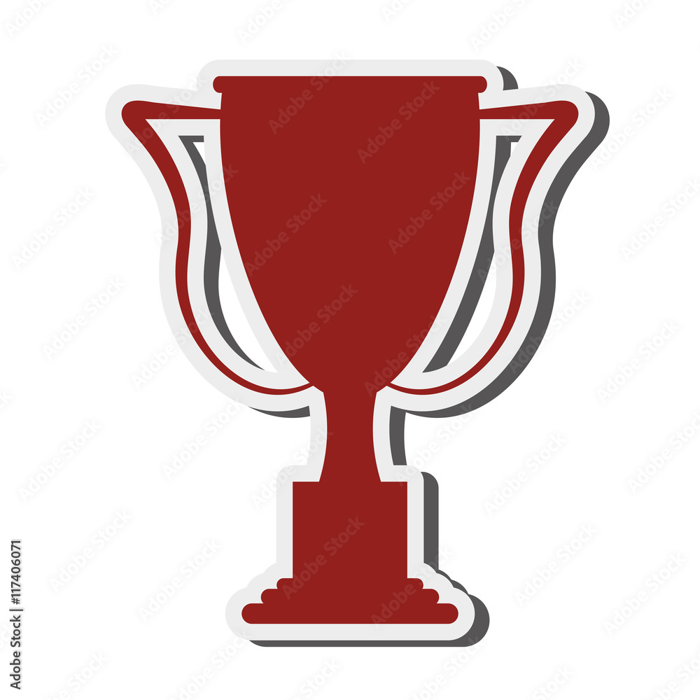 Wall mural flat design trophy cup icon vector illustration