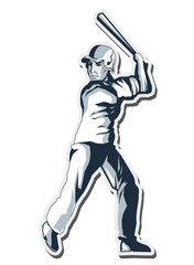 Fototapeta premium flat design baseball player icon vector illustration