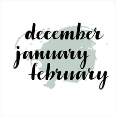 Handwritten names of months.
