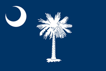 Flag of South Carolina, Authentic version in color and scale - obrazy, fototapety, plakaty