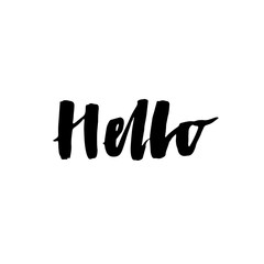 Fototapeta premium Hello - lettering for greeting card.