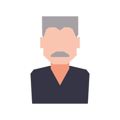 Grandfather male man hair grey icon. Isolated and flat illustration. Vector graphic