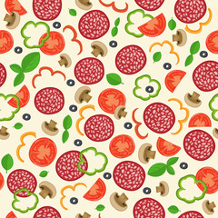 pizza seamless pattern