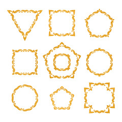 Vector set of ten different retro floral frame