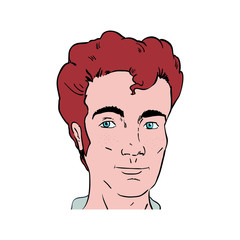 Man pop art male avatar person people retro vintage icon. Isolated and flat illustration. Vector graphic