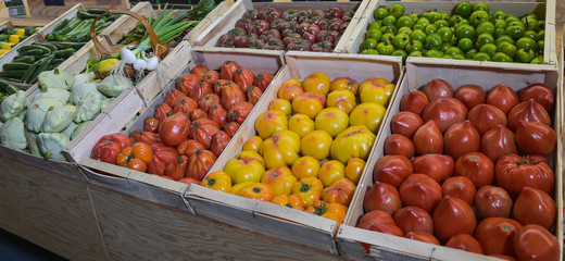 Full Frame Shot Of Various Tomatoes In Containers