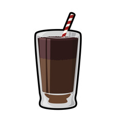 chocolate drink glass sweet delicious icon. Isolated and flat illustration. Vector graphic