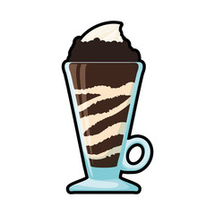 chocolate drink glass sweet delicious icon. Isolated and flat illustration. Vector graphic