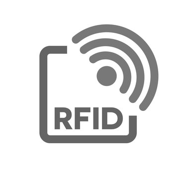 RFID tag icon. Radio Frequency Identification symbol