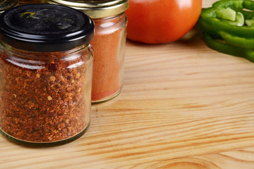 Vegetables and spices. Healthy food concept.