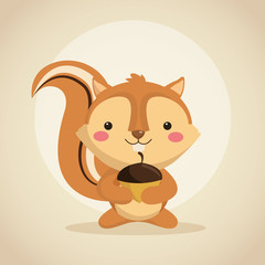 Woodland animal concept represented by cute squirrel cartoon icon. Colorfull and flat illustration. 