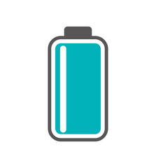 Battery blue energy power charge icon. Isolated and flat illustration. Vector graphic