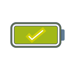 Battery green energy power charge icon. Isolated and flat illustration. Vector graphic